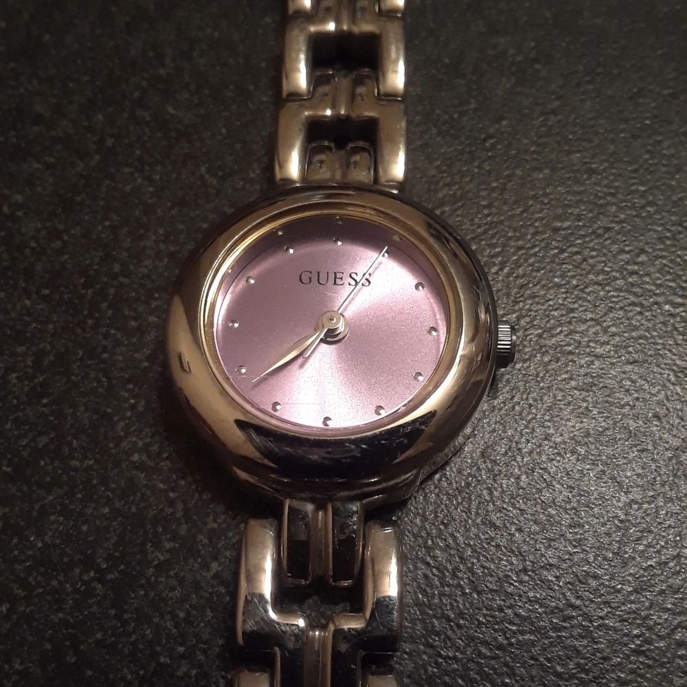 Vtg Guess silver watch